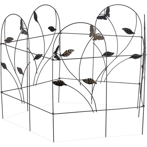 Lote de 5 borduras para huerto de acero negro decorativo estilo primaveral 61,5 x 250 x 0,4 cm de metal negro 130008349 (1/5)