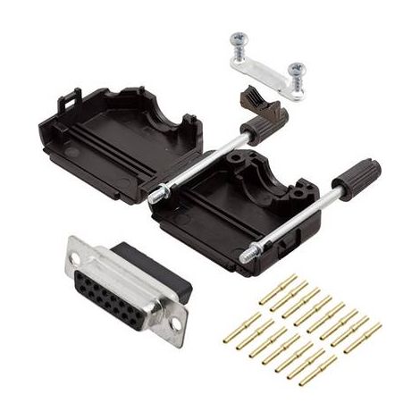 Kit embase SUB-D femelle Femelle 9 pôles encitech DPPK15-BK-DBCS-K 6355-0078-12 180 ° à sertir 1 pc(