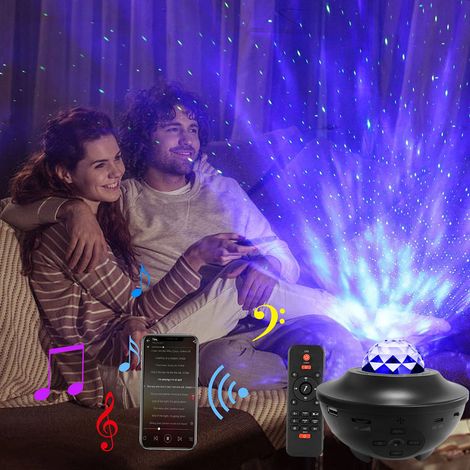 Lampe projecteur ciel étoilé LED veilleuse télécommande romantique 3 luminosités 10 modes éclairage clé USB lecteur carte Bluetooth musique minuterie (1/3)
