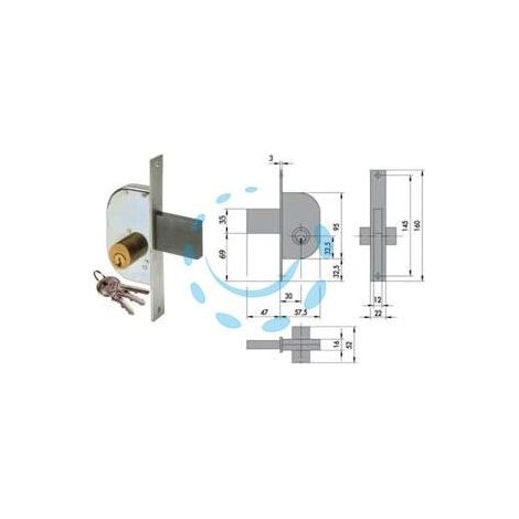 SERRATURA DA INFILARE PER CANCELLI SOLO SCROCCO 42110 - mm.30 (42110300)