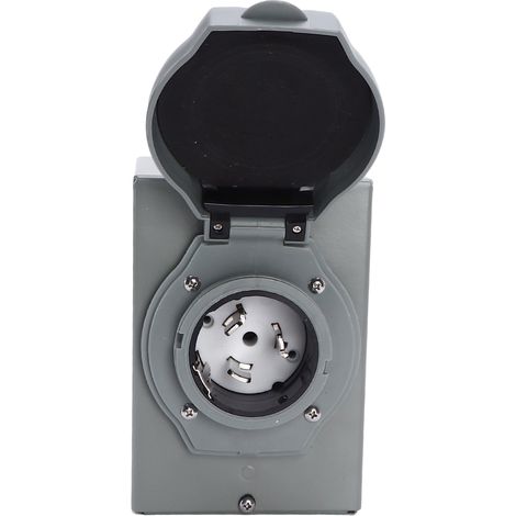 Boîtier d'entrée d'alimentation pour générateur 50A 12500W 125/250V étanche aux intempéries, prise de générateur NEMA 3R, adapté à une utilisation en extérieur. (1/5)