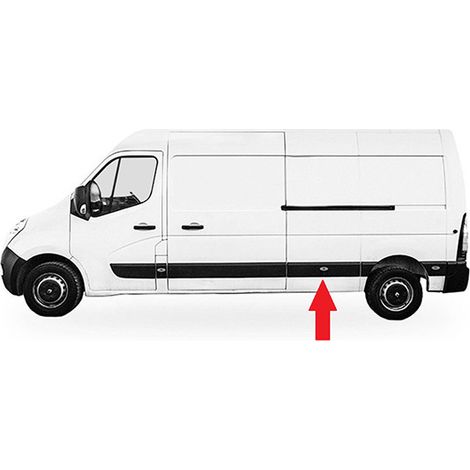 Moulure latérale centrale arrière gauche noire long Nissan NV400 depuis 2011