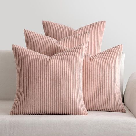 Set of 4 cushion covers, corduroy cushion covers, decorative cushion covers, sofa cushions, couch cushions, decorative cushion cover with concealed zipper (1/5)