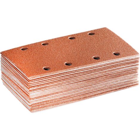 Jeu de papier de verre Starcke, 50 pièces, perforation 8 fois, grain : 100, (L x l : 185 x 93 mm) 50 pièces