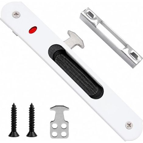 Sliding Door Lock, Sliding Bay Window Lock, Simple Installation for Sliding Glass Doors, Bathroom Doors and Cabinets, Compact Dimensions (1/5)