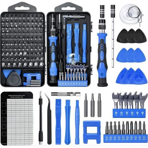 KLVGTIFS PUKit de tournevis de précision - 138 en 1 - Acier au chrome vanadium - 21 accessoires - Réparation iPhone et plus (1/4)