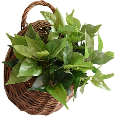 Panier en rotin naturel fait main - Pot de fleurs mural tressé, organisateur de rangement décoratif Décoration intérieure pour la maison, le jardin, un mariage, la chambre, la cuisine ou le salon (1/5)
