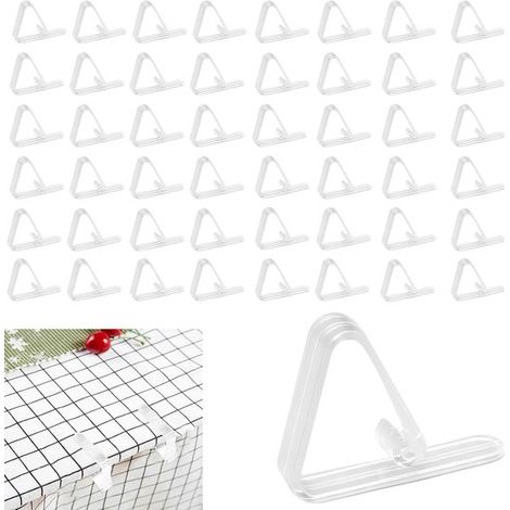 Pinzas para manteles, Pinzas tela, Pinza sujeción antideslizante manteles, Pinza plástico manteles, Pinzas resistentes, 48 piezas, Transparente (1/5)