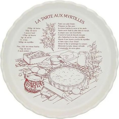 Tourtière de 30 cm blanca mate - Arándanos - Mesa y Cocina