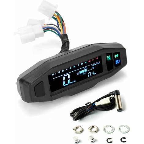 Tachimetro digitale universale Ulisem Mini LCD per motociclette, visualizza velocità, contachilometri e contaore in formato digitale per motori di motociclette elettriche.