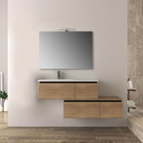 Mobile bagno sospeso rovere 140 cm (1/4)