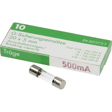 Fusible à action retardée 500 mA 250V