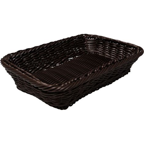 Panier Osier Rectangulaire Corbeille a Pain en Poly Osier Panier a Pain de Table Panier Osier Rangement Corbeille a Fruit Osiers pour les Produits Alimentaires et les Petits Achats Quotidiens (1/5)