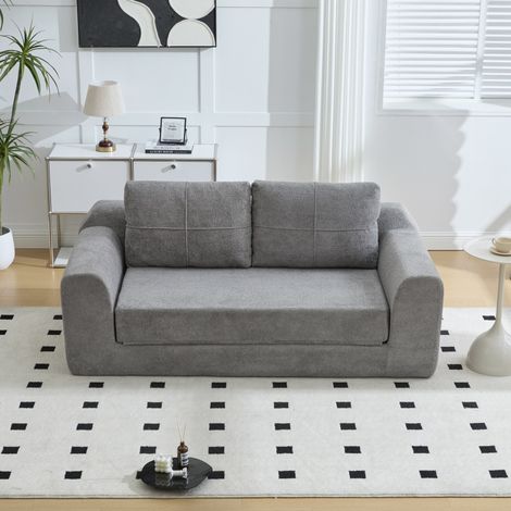Sofá cama plegable 179x95x79 cm gris oscuro en tela con diseño 2 en 1 (1/5)