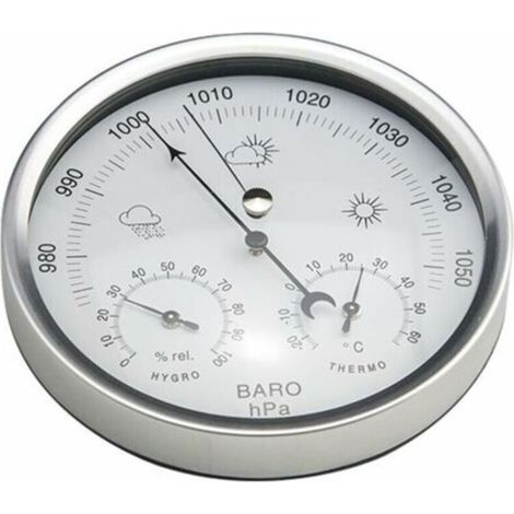 Station météo baromètre à cadran analogique avec thermomètre hygromètre mesures de pression atmosphérique simplicité et facile à lire-- (1/4)