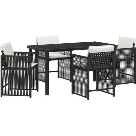 Maison Exclusive - Conjunto de Comedor de Jardín 5 uds. Negro rat (1/5)