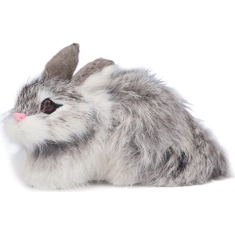 Lapin en Peluche Réaliste avec Fourrure Douce et Durable, Idéal pour Décoration et Câlins (1/5)