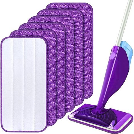 Accessoires pour serpillière - Compatible avec Swiffer WetJet - pour parquet, stratifié, carrelage - 6 pièces (1/5)