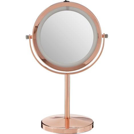 Premier Housewares Clara Rose Gold LED Mirror (1/5)