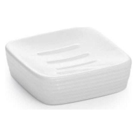 Portasapone Kelly in Ceramica Bianca Quadrato di GEDY