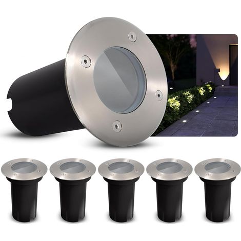 Projecteur encastré extérieur 230 V, argent, éclairage au sol robuste pour allée, entrée et jardin [Classe énergétique d] (1/5)