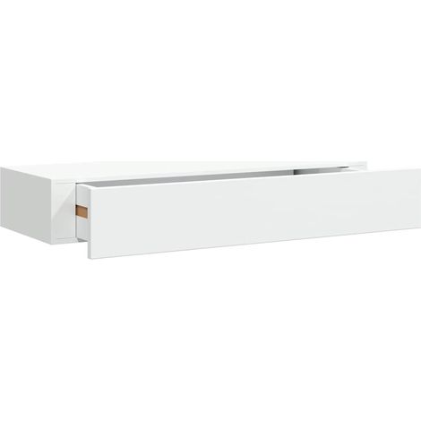 Maison Exclusive - Wandregal mit Schublade Weiß 60x23,5x10 cm MDF