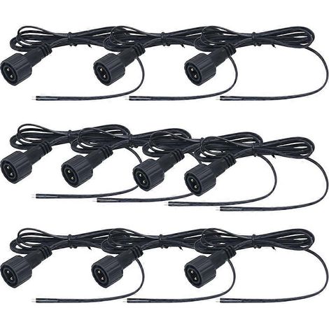 Lot de 10 connecteurs LED mâles 2 broches, câble d'alimentation étanche noir de 1,2 m pour panneau solaire (1/5)