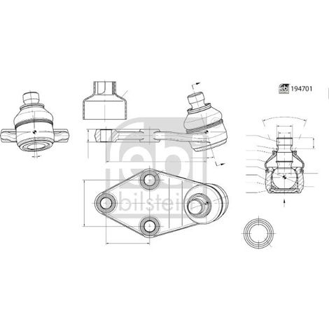 Rotule de suspension FEBI BILSTEIN 194701 MG 10228250 10319413 10727533 (1/2)