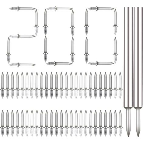 Lot de 200 Clous et Vis Double Tête Sécurité Manchon pour Plinthes