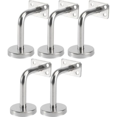QORVA-Lot de 5 supports de rampe d'escalier en acier inoxydable pour rampe murale 6 x 8 x 5 cm