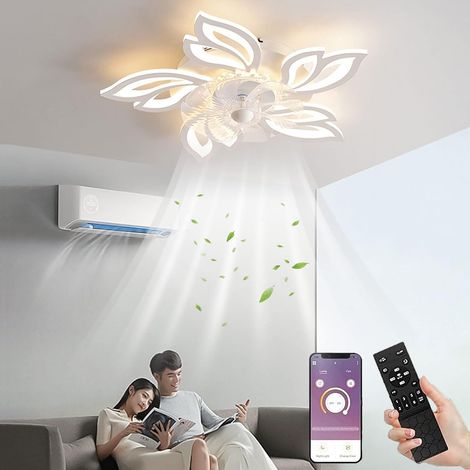 LED Silent Ceiling Fan with Lighting, Ceiling Light 60W Dimmable Wind Speed Ceiling Fan with Fan with Remote Control for Bedroom Living Room (1/5)