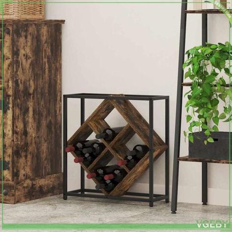 Étagère à vin - Chêne fumé - Bois d'ingénierie - 51 x 18 x 52,5 cm - Design moderne (1/5)