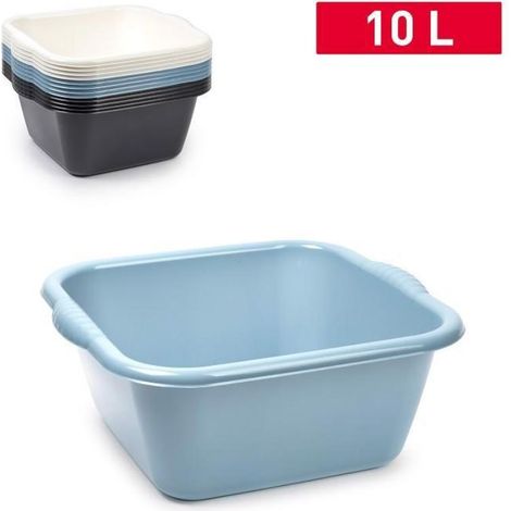 10 lts. barreño cuadrado plastico reforzado en colores surtidos plasticforte