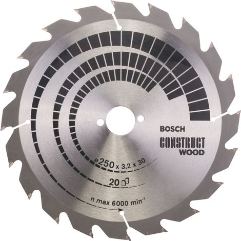 Bosch  PRO  Construct  Wood  Hoja  de  sierra  circular  250  x  3,2  x  30  mm  -  2608641774 (1/3)