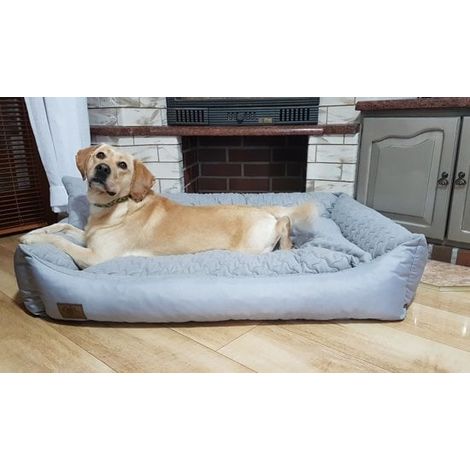 Cama para perro XXL de piel sintética - cojín para perro sofá para perro cama para gato cesta para perro - resistente al agua - 120x90 (1/4)