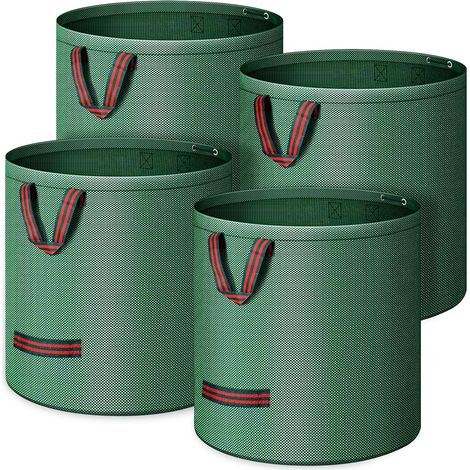 4 sacs de jardin indéchirables de 272L, extra résistants, pliables et lavables, en polypropylène 150g/m². (1/5)