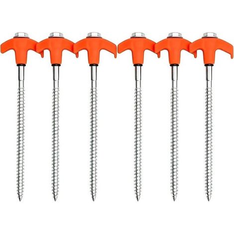 Estacas para tienda de campaña, Paquete de 6-206-0,75 cm de diámetro, Estacas fijas para el suelo, Estacas de inserción, Duraderas, Prácticas (1/5)