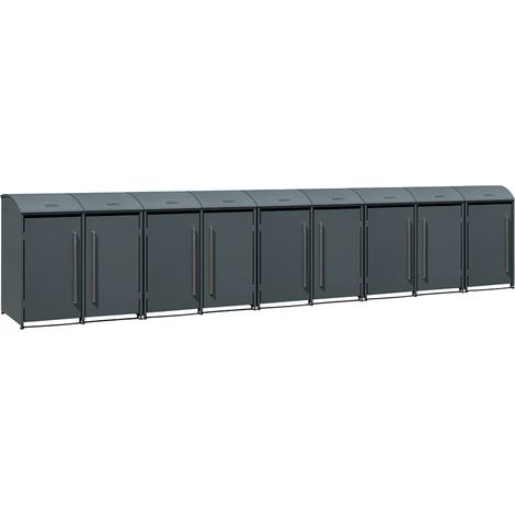 Westmann Metall Mülltonnenbox Moderna 9 9x240 L Anthrazit 83x628x135 cm (1/5)