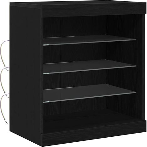 Vitrina Roble Negro 60.5 x 37 x 67 cm Madera contrachapada vidaXL (1/5)