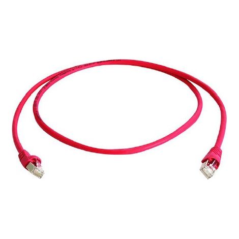 Telegärtner 100009122 RJ45 Patchkabel CAT 6a S/FTP 15.0 m Rot Flammwidrig, mit Knickschutztülle 1 St