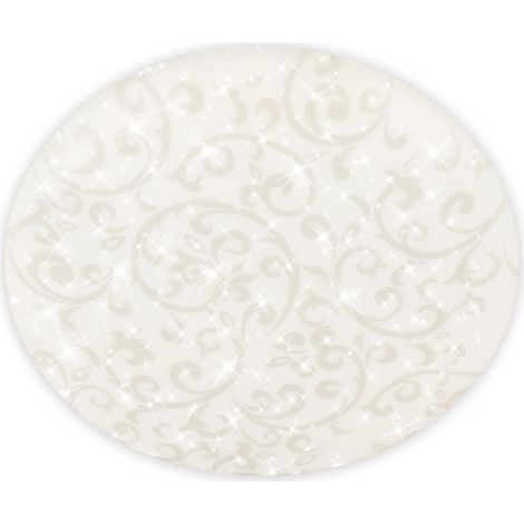 Plafonnier LED avec ciel étoilé, lumière blanche neutre, motif floral, lustre chambre, luminaire plafonnier, lustre cuisine, plafonnier salon, 38x7 cm, blanc (1/5)