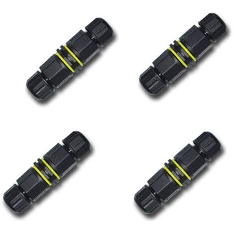 Fitags – Lot de 4 connecteurs étanches 3 broches – IP68 pour câbles 4.5-10mm – Nylon renforcé – Pour éclairage extérieur et installations hydrauliques (1/5)