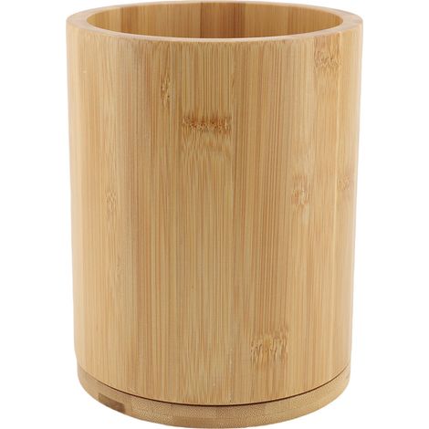 Portautensili in legno per piano cucina, girevole a 360 gradi, a forma di pentola in legno, stile rustico, 7,3 x 5,9 pollici, colorato. (1/2)