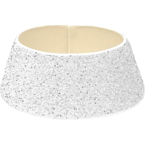 Glitter Christmas Tree Skirt Foot Cover for Decoration (White) (1/5)