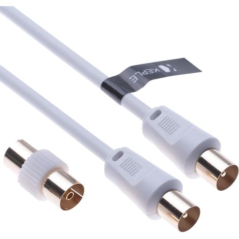 Câble d'antenne récepteur satellite pour enregistreur de télévision par câble récepteur parabolique pour distributeur satellite barre de son TV, DVB-T, DVB-C, DVB-S, DVB-S2, FM, DAB, coaxial 15m (1/5)
