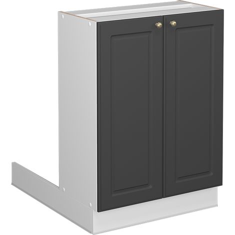 Kücheninsel Fame-Line, Anthrazit-Gold Landhaus, 60 cm ohne Arbeitsplatte, Vicco
