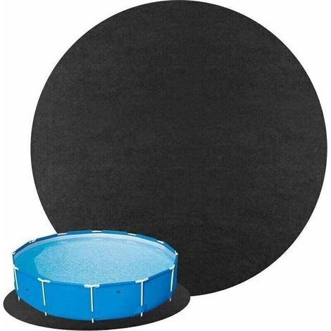 Poolbodenmatte, 4x4m Poolbodenmatte, Whirlpoolmatte, runde Poolmatte für Aufstellpools, wasserabsorbierende Filzmatte (1/4)
