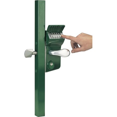 Serrure LLKZ40 pour portail coulissant à code mécanique vert 6005 profil de 40 mm - LOCINOX