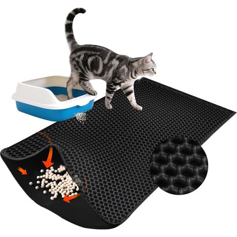1 Tapis Litière Chat, Double Couche Nid D'abeille, Imperméable Eva, Antidérapant, Pour Maison (1/5)