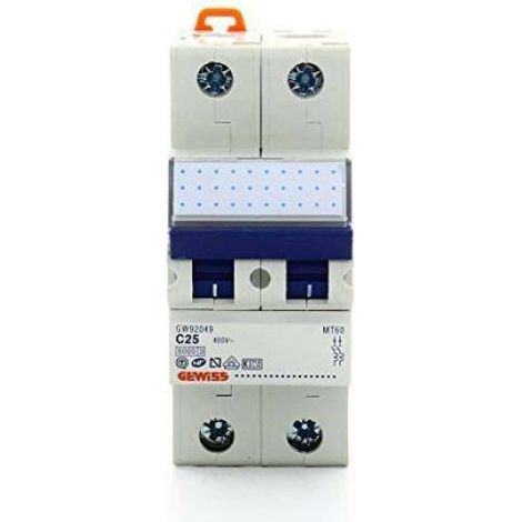 Disyuntor gewiss 2p bend c 25a 6ka gw92049